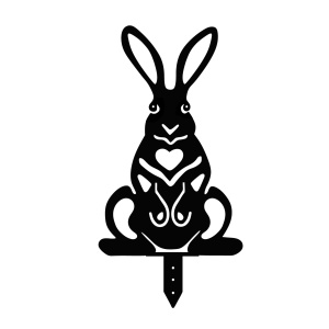 Set de accesorii metalice decorative pentru gradina Rabbits Negru 22x35 cm - Img 5