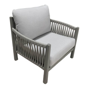 Set de gradina 4 buc. Feralda, Gri deschis, 218x79x73 cm - Img 3