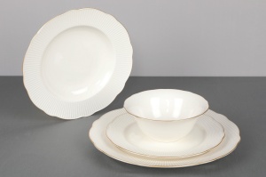 Set farfurii servire, 24 bucati Luccevana Blue Alb 22x22x2 cm - Img 13