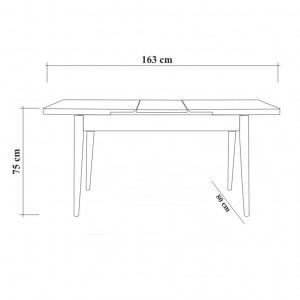 Set Masa si Scaune 4 Piese Vina 1048 - Albastru, Walnut - Img 5