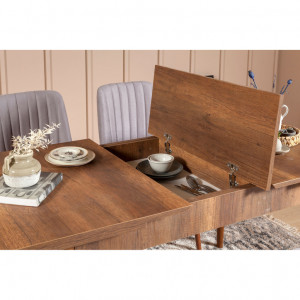 Set Masa si Scaune 5 Piese Vina 0701 - Soho, Walnut - Img 13