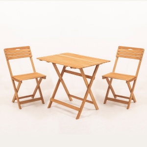 Set masa si scaune de gradina (3 piese) My003A Crem 80x72x60 cm - Img 3