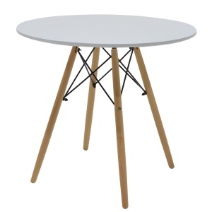 Set masa si scaune dining 3 buc. Julita, Alb, 80x80x82 cm - Img 4