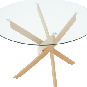 Set masa si scaune dining, 5 buc, Azori Antoro, Pako, Gri 100x100x75 cm - Img 5