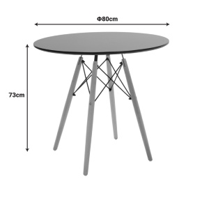 Set masa si scaune dining, 5 buc, Julita, Natural, 80x80x73 cm - Img 9