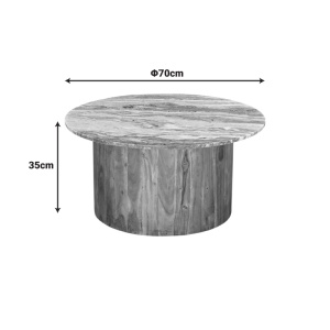 Set Masuta de cafea 2 buc Sergy boho Natural 90x90x40 cm - Img 5