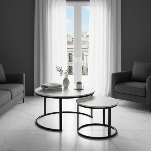 Set Masuta de cafea 2 buc Solme I Alb 80x80x45 cm