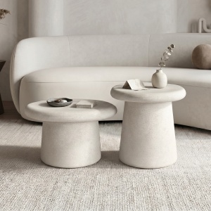Set masute de cafea, 2 buc, Herona, Pako, Alb 60x60x40 cm