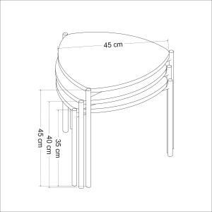 Set masute de cafea stivuibile, 3 bucati Lenny Nuc 45x45x45 cm - Img 10