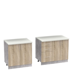 Set mobila bucatarie 4 buc Festa V Pako World Sonoma 160x60x85 cm - Img 2