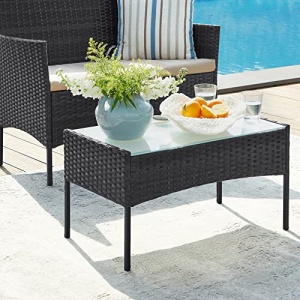 Set mobilier de gradina, Songmics, Negru, 58x49x85 cm - Img 6