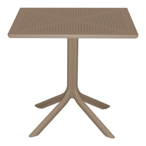 Set mobilier dining 5 piese Zoi Groovy, Cappuccino, 80x80x74 cm - Img 3