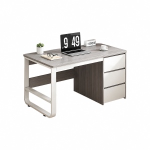Set mobilier studenti birou si scaun birou ergonomic, 2 buc, Soho, Gri, 120x48x74 cm - Img 3