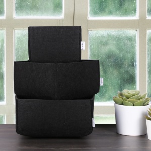 Set organizator de birou din fetru (3 bucati) HMY-6268 Negru 22.5x22.5x10 cm - Img 3