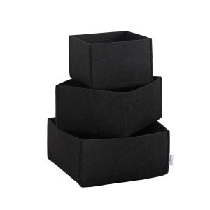 Set organizator de birou din fetru (3 bucati) HMY-6268 Negru 22.5x22.5x10 cm - Img 7