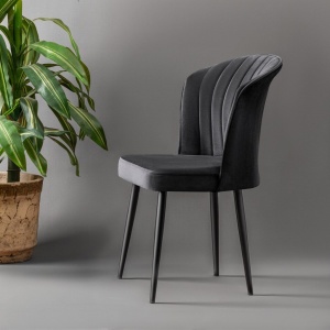 Set scaune, 4 bucati Rubi Negru 52x85x42 cm - Img 2