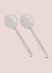 Set ustensile servire 2 bucati CKB0257 Argintiu 25x25 cm - Img 2