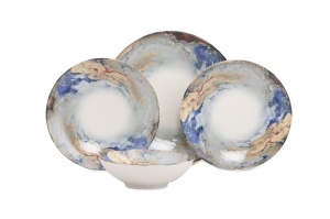 Set vesela de masa (24 bucati) GBSATN24Y4101615 Alb 25x25x2 cm - Img 4