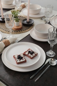 Set veselă din ceramică, 18 bucati X134700 Alb 28x28x2 cm - Img 2