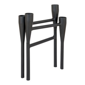 Suport pentru lumanari, Negru, 28x15x21 cm