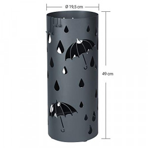 Suport pentru umbrele, Songmics, Gri, 19.5x19.5x49 cm - Img 5