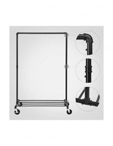Suport pentru umerase mobil, Songmics, HSR61BK, Negru, 163 x 100 x 49 cm - Img 3