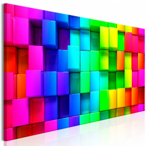 Tablou - Colourful Cubes (5 Parts) Narrow 200x80 cm - Img 2