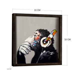 Tablou cu rama KZM670 Multicolor 33x33 cm - Img 3