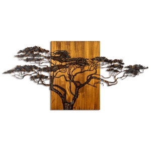 Tablou din lemn si metal Acacia Multicolor 144x70x3 cm - Img 8