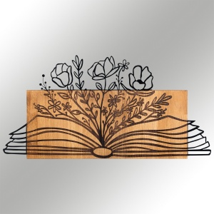 Tablou din lemn si metal Culture Negru 74x37 cm - Img 4