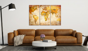 Tablou din plută - Antique Travel [Cork Map] 120x80 cm - Img 2