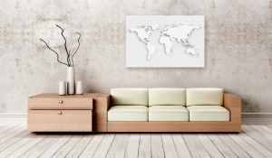 Tablou din plută - Monochromatic World [Cork Map] 120x80 cm - Img 2