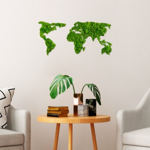 Tablou lemn licheni World Verde 70x32 cm - Img 4