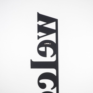 Tablou metalic Welcome Negru 18x98 cm - Img 3