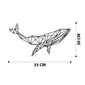 Tablou metalic Whale Negru 56x31 cm - Img 6