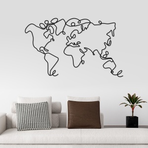 Tablou metalic World Negru 120x70x1.5 cm - Img 2