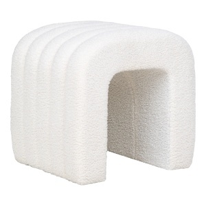 Taburet circular Colma, Alb, 41x42x36 cm - Img 5
