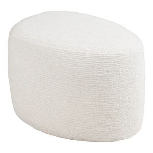 Taburet circular Hilo, Alb murdar, 40x55x39 cm - Img 4