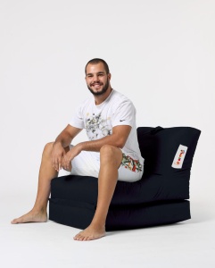 Taburet puf beanbag de gradina Siesta Negru - Img 2