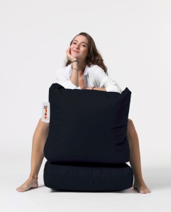 Taburet puf beanbag de gradina Siesta Negru - Img 19