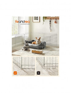 Tarc pentru animale de companie, Feandrea, Argintiu, ‎PPK001W01, 159 x 159 x 61 cm - Img 2