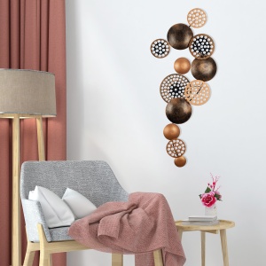 Accesoriu decorativ de perete metalic Bronte Gri 90x8x42 cm - Img 4