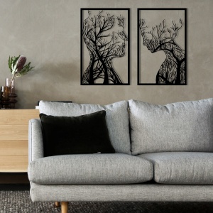 Accesoriu decorativ de perete metalic Lutuf Negru 86x63 cm - Img 4