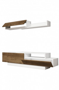 Ansamblu Comoda TV Elda Alb-Walnut - Img 3