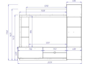 Ansamblu Comoda TV June Oak 204x35x177 cm - Img 3