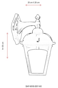 Aplica de perete exterior M3 Alb 25x20 cm - Img 3