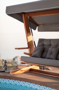 Balansoar cu 3 locuri Luna Deluxe 2600 Antracit 260x200x195 cm - Img 2