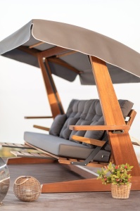 Balansoar cu 3 locuri Luna Deluxe 2600 Antracit 260x200x195 cm - Img 4