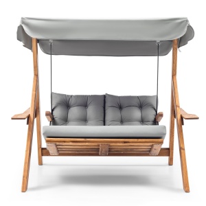 Balansoar dublu Galata Swing S2 Gri 160x195x120 cm - Img 3