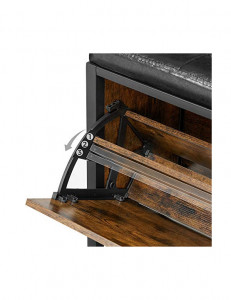 Bancheta tip pantofar, Vasagle, LSB049B01, Maro Rustic, 80 x 30 x 51 cm - Img 6